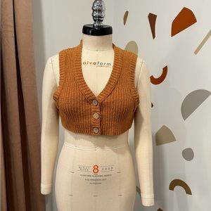 Free People Intimately cropped button-up sweater vest